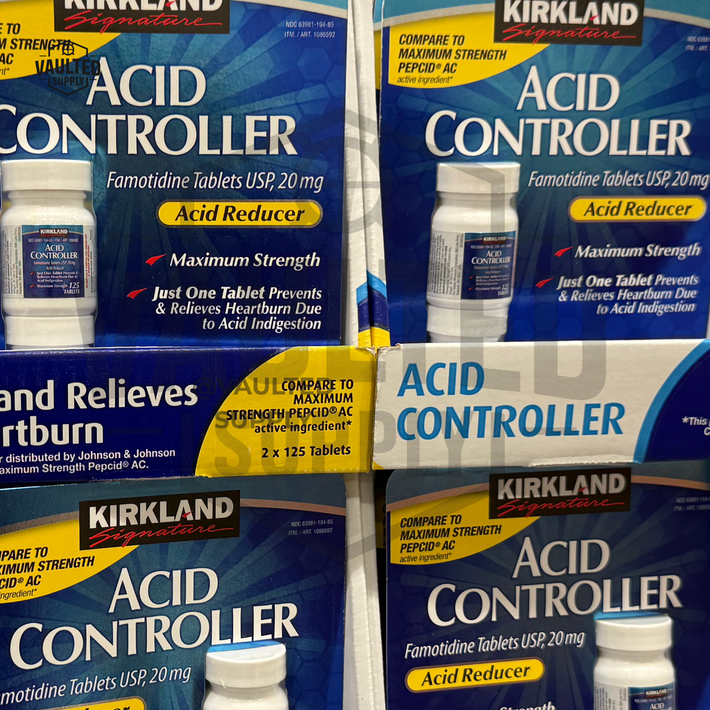 Kirkland Signature Acid Controller - 250 Tablets (2 bottles x 125) Acid Reducer