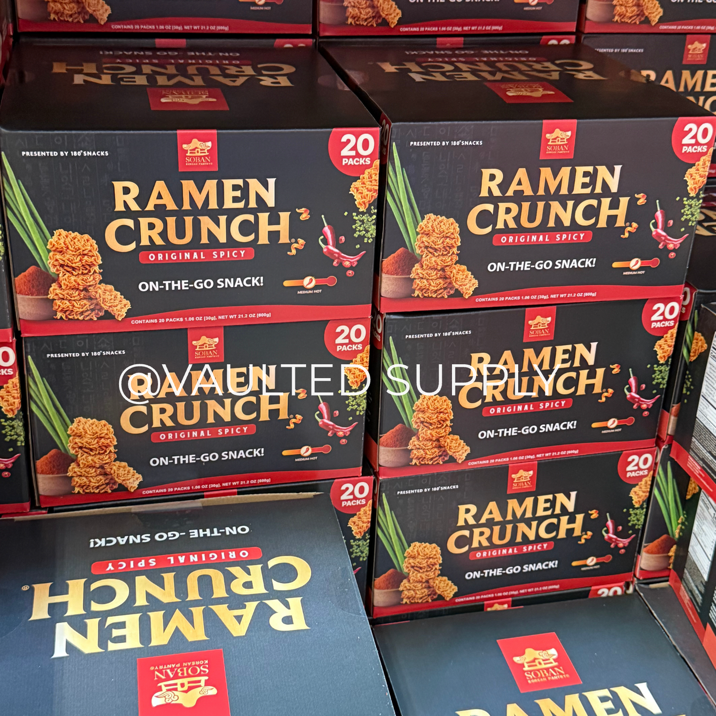 Ramen Crunch Original Spicy Snack 20 Pack Box 21.2 oz – On-the-Go Crispy Bites