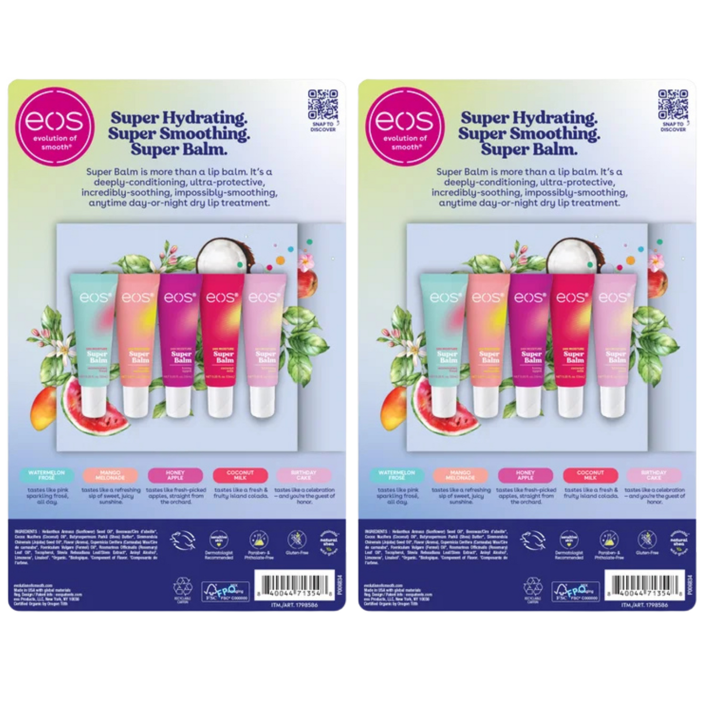 EOS Super Balm 24H Moisture Lip Balm 5 Tubes Pack – Choose 1 Pack or 2 Pack