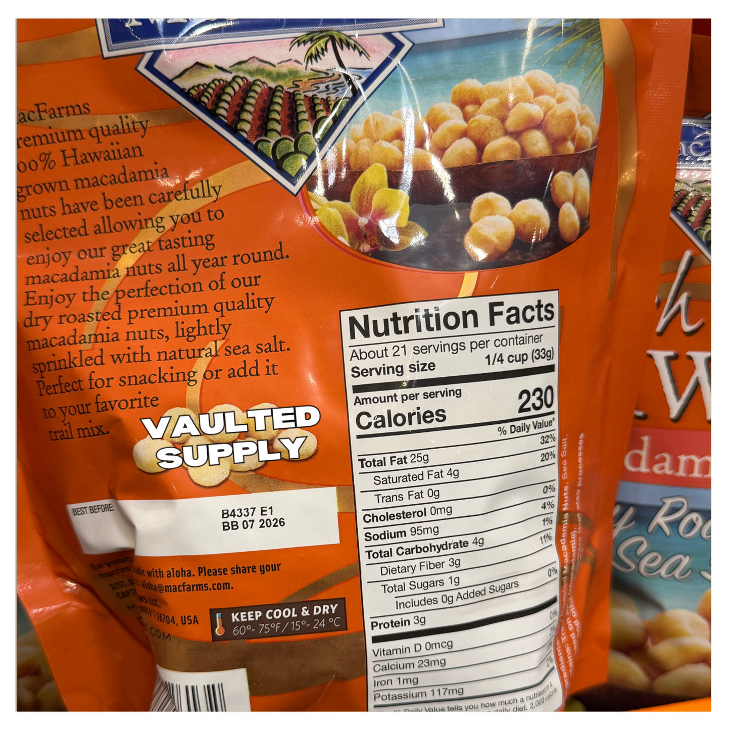 MacFarms Hawaii Macadamia Nuts 24oz – Dry Roasted with Sea Salt EXP 07/26