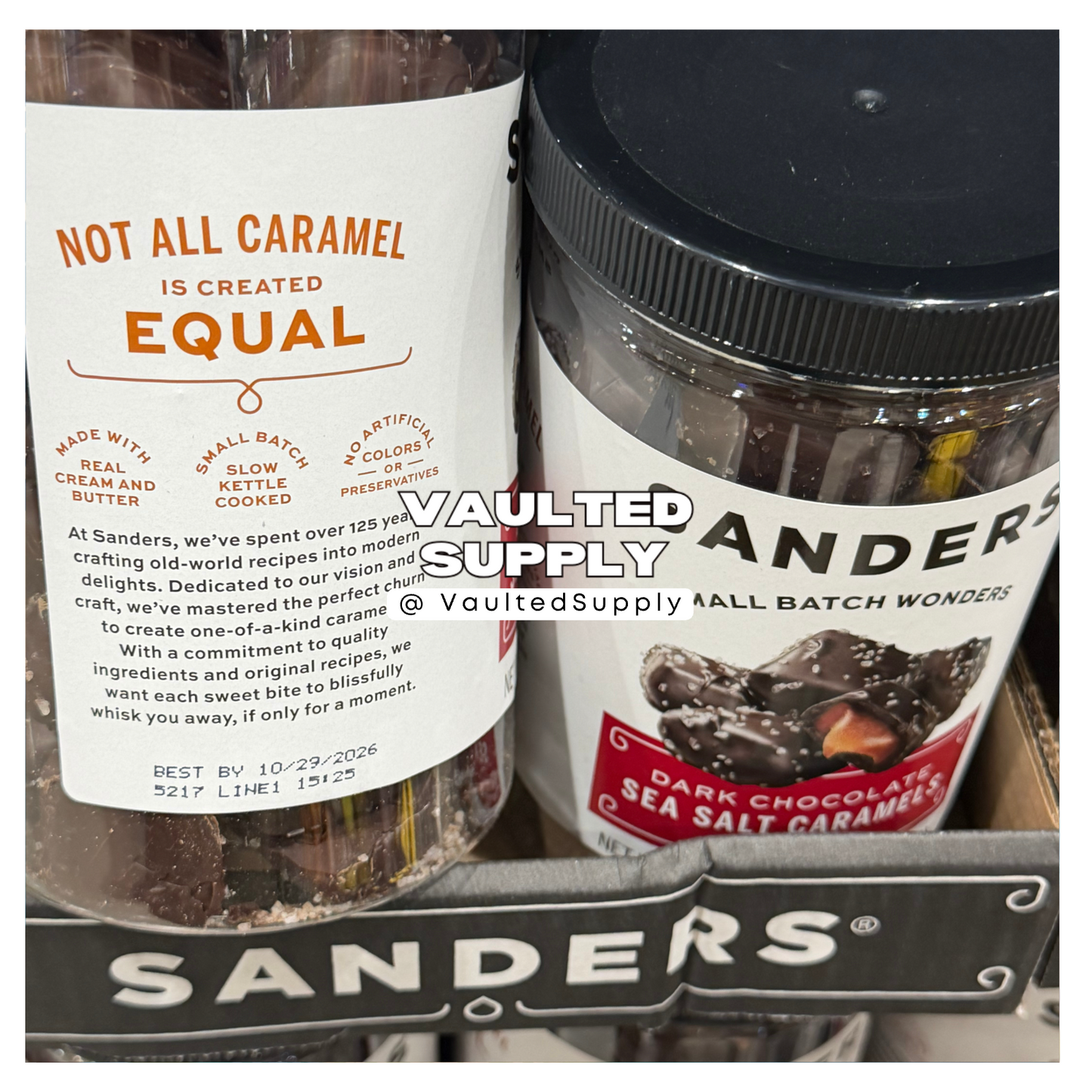 Sanders Dark Chocolate Sea Salt Caramels 36 oz Jars 2 Pack Gourmet Candy