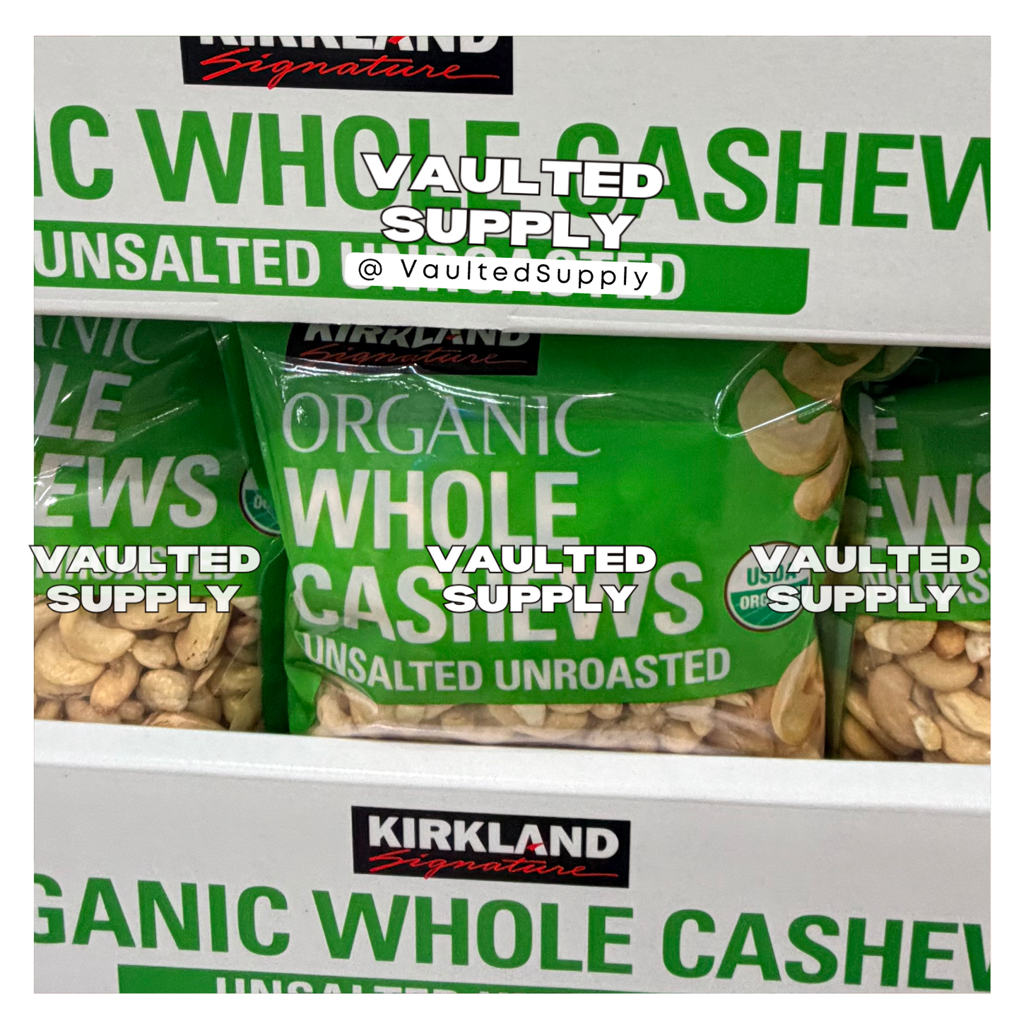 Kirkland Organic Whole Cashews 5 LB Total Unsalted Unroasted USDA 2 Pack