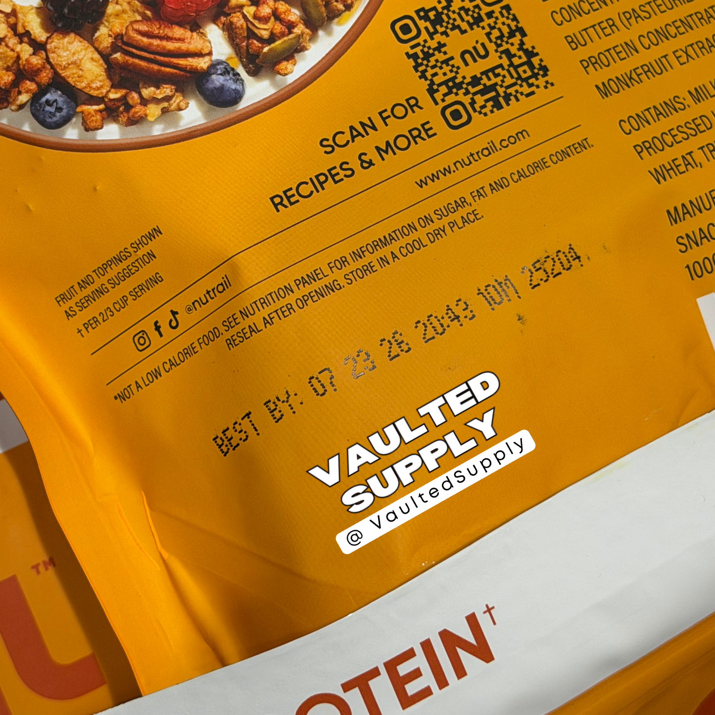 NuTrail Honey Nut Protein Granola 2 Pack 22 oz Each – 17g Protein, Exp 06/26