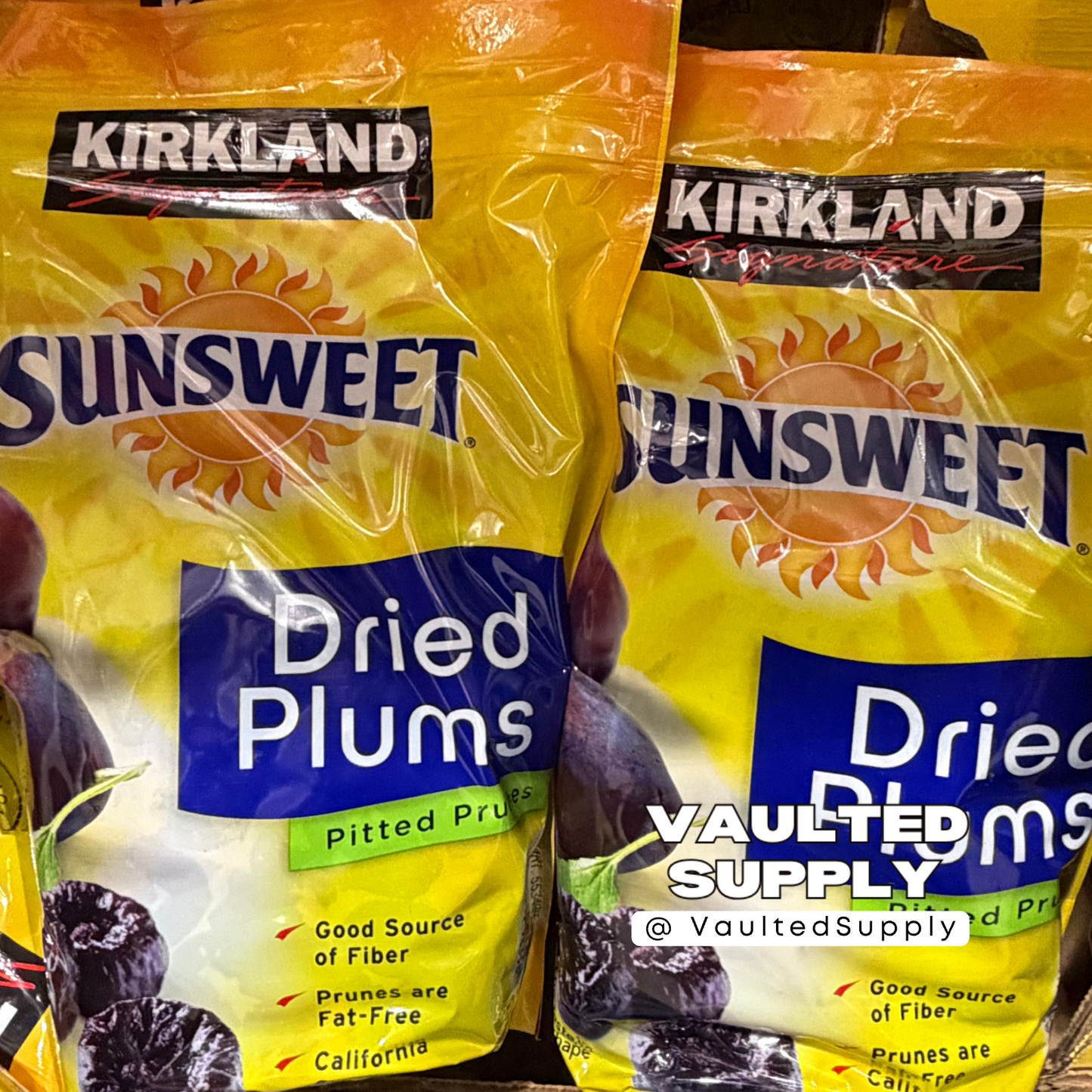 Kirkland Sunsweet Dried Plums 2-Pack – Pitted Prunes, Heart-Healthy Snack