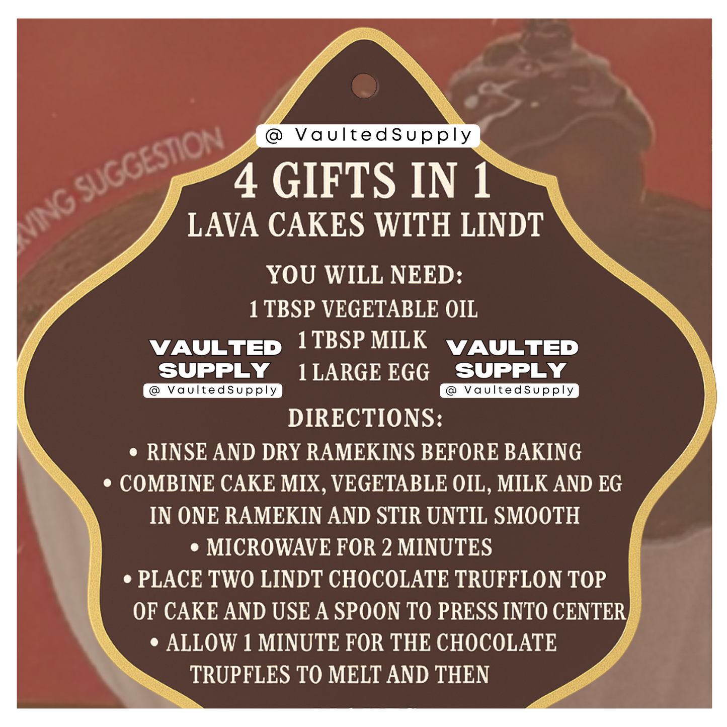Lindt Chocolate Lava Cake Set Lindor Truffles – 1 Pack Gift Baking Kit 16oz