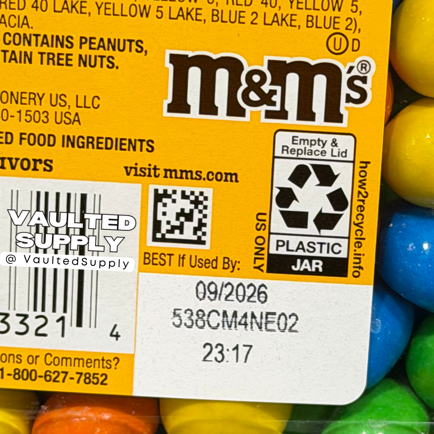 M&M’S Peanut Chocolate Candy 2 Pack 62 oz Jars – Resealable Party Size Fresh