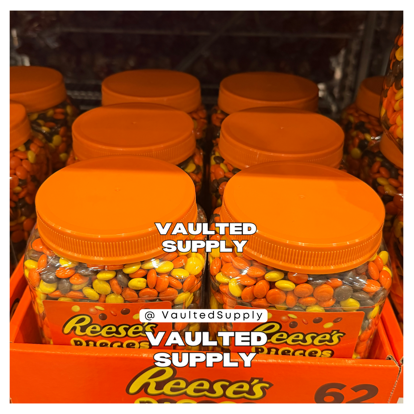 Reese’s Pieces Peanut Butter Candy 62 oz Jar (2 Pack) Bulk Party Candy Exp 12/26