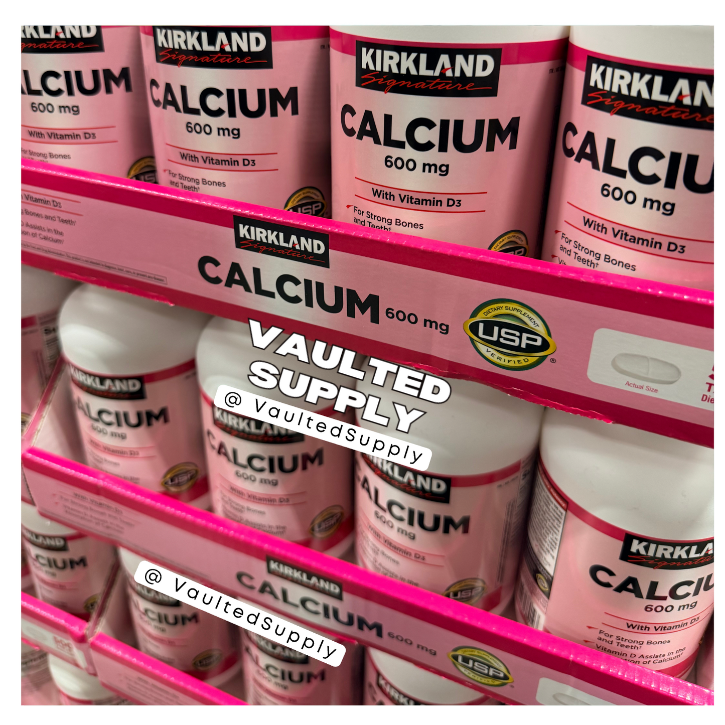 Kirkland Signature Calcium 600 mg with Vitamin D 500 / 1000 Tablet 1 or 2 Pack