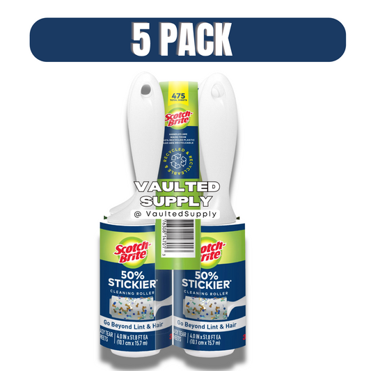 Scotch Brite 3M Lint Roller 50 % Sticker, 95 Sheets (Pack of 5), 475 Count