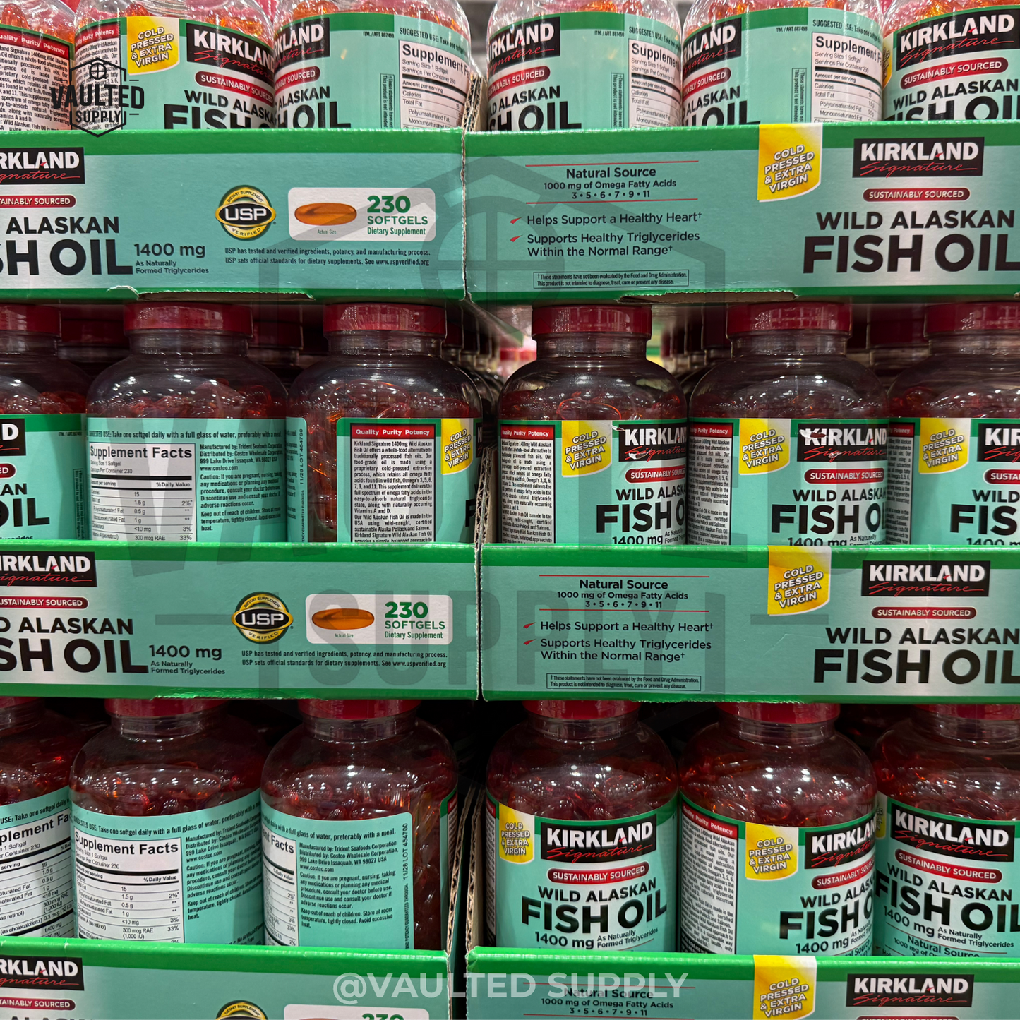 Kirkland Signature Wild Alaskan Fish Oil 1400mg 230 / 460 Softgels | 1 or 2 Pack