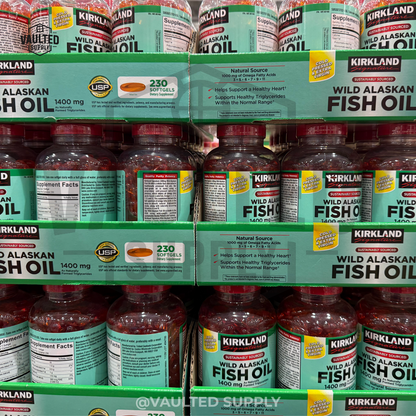 Kirkland Signature Wild Alaskan Fish Oil 1400mg 230 / 460 Softgels | 1 or 2 Pack