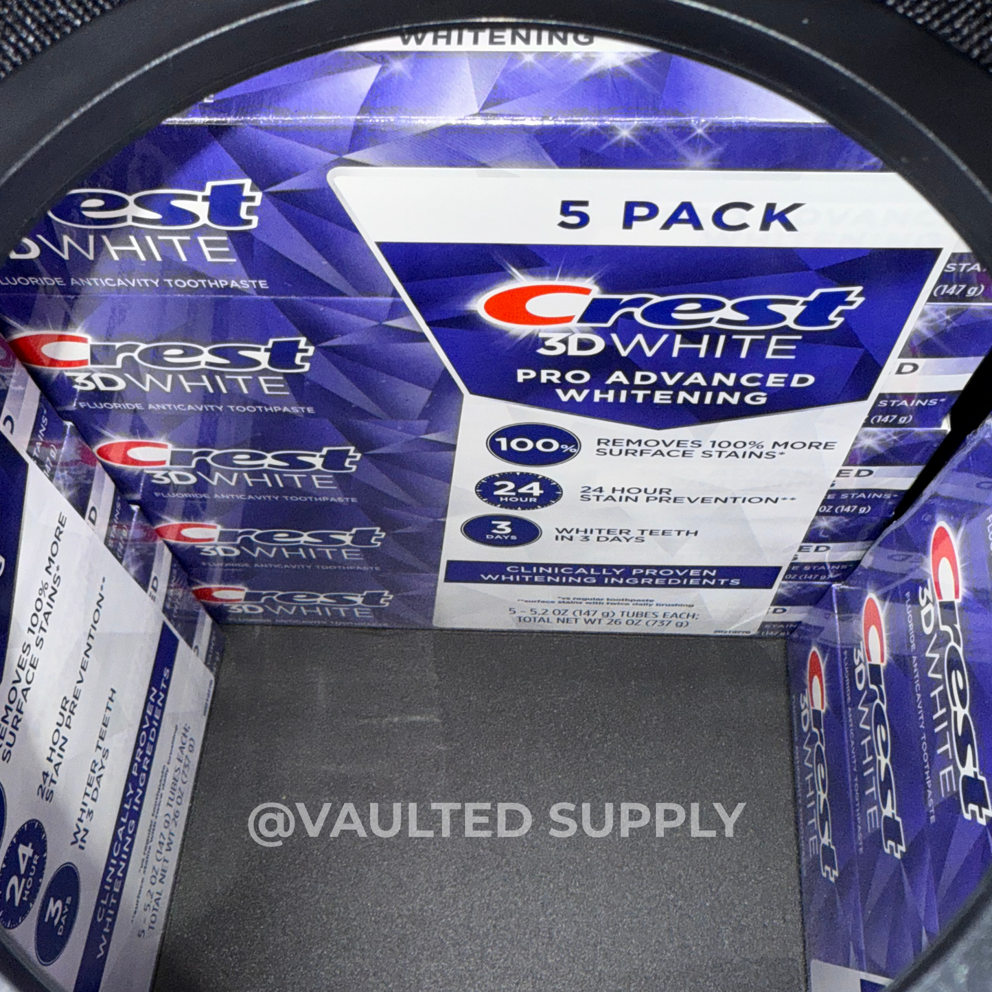 Crest 3D White Advanced Whitening Toothpaste, 5.2 oz (Pack of 5)