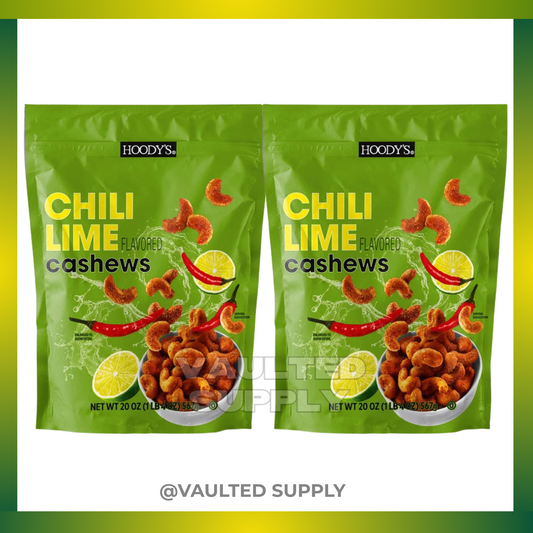 Hoody’s Chili Lime Cashews 2 Pack (40oz) Spicy Snack Nuts Resealable Bags Fresh
