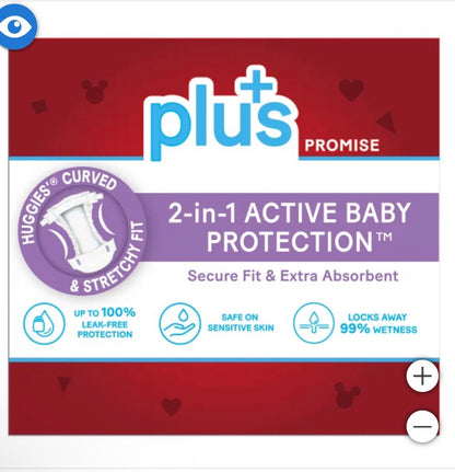 Huggies Plus Little Movers Diapers Size 3 (204 ct) 2-in-1 Active Baby Protection