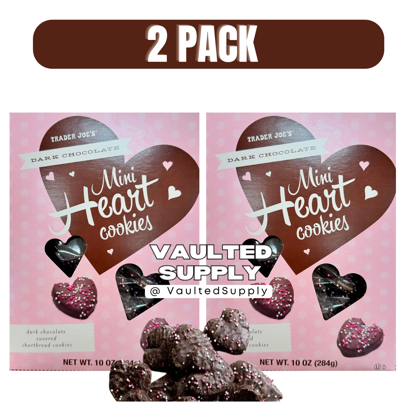 Trader Joe’s Mini Dark Chocolate Heart Cookies – Valentine’s Day 2 Pack 10oz