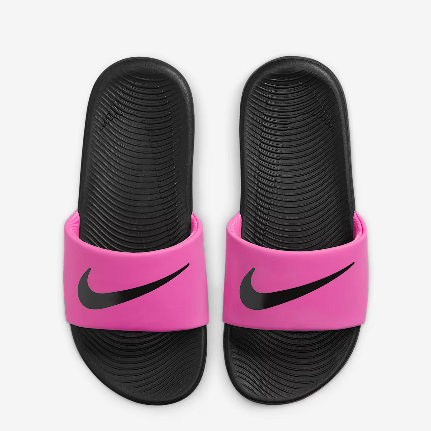 Nike Kawa Kids Slides Pink/Black Size 3Y Youth Sandals Comfort Slip On New