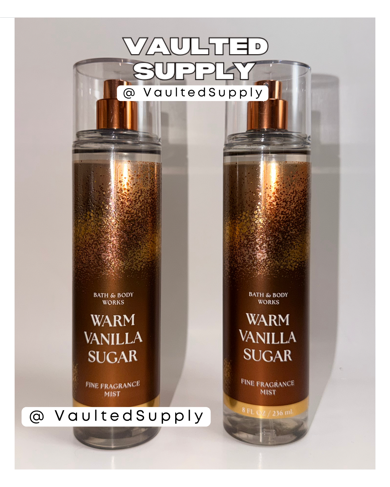 Bath & Body Works Warm Vanilla Sugar Fine Fragrance Mist 8oz – 2 Pack