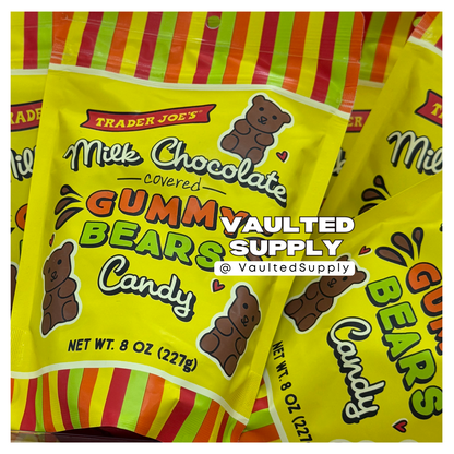 Trader Joe’s Milk Chocolate Covered Gummy Bears 8 oz – 2 Pack Fresh Candy