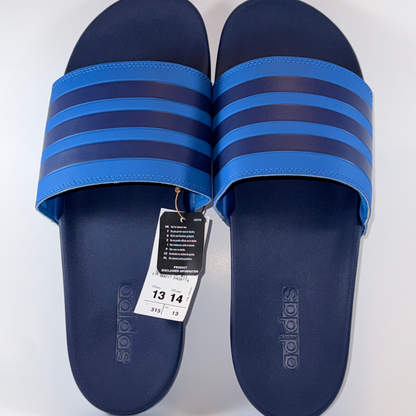 Adidas Men’s Adilette Comfort Slides Blue Navy Sandals Size 13 (Women’s 14)