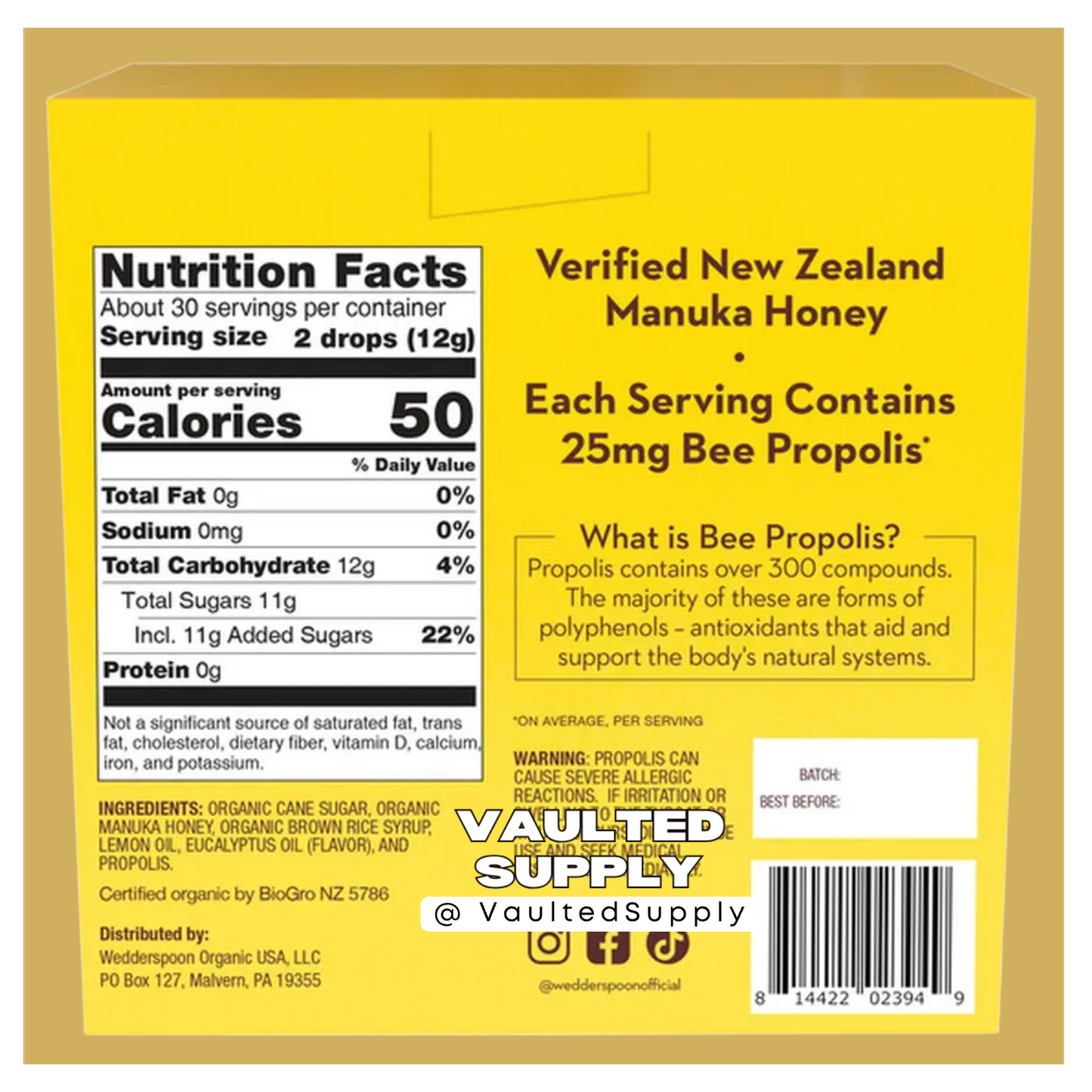 Wedderspoon Organic Manuka Honey Lemon Drops 60ct (2 Pack) – New Zealand