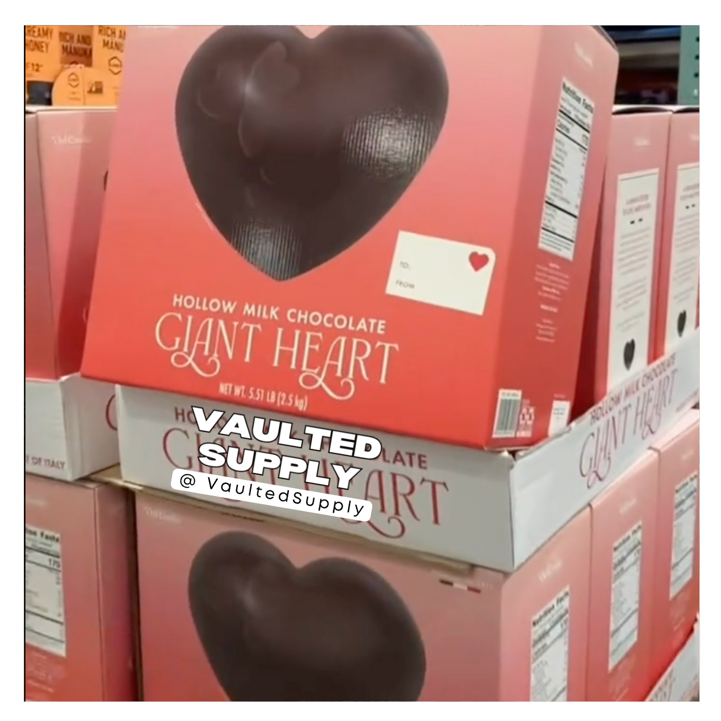 Del Conte Giant Milk Chocolate Heart 5.5 lb Valentine’s Day Chocolate Gift
