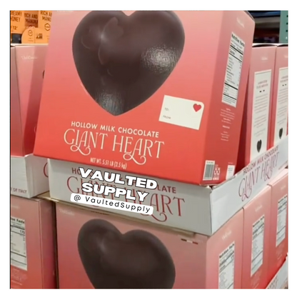 Del Conte Giant Milk Chocolate Heart 5.5 lb Valentine’s Day Chocolate Gift