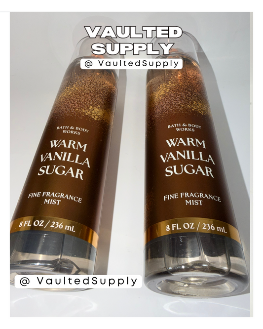 Bath & Body Works Warm Vanilla Sugar Fine Fragrance Mist 8oz – 2 Pack