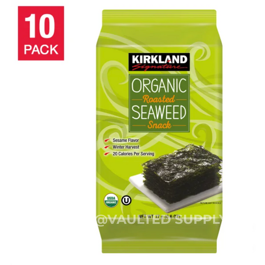 Kirkland Signature Organic Roasted Seaweed, 0.6 oz, 10-count