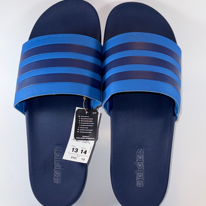 Adidas Men’s Adilette Comfort Slides Blue Navy Sandals Size 13 (Women’s 14)