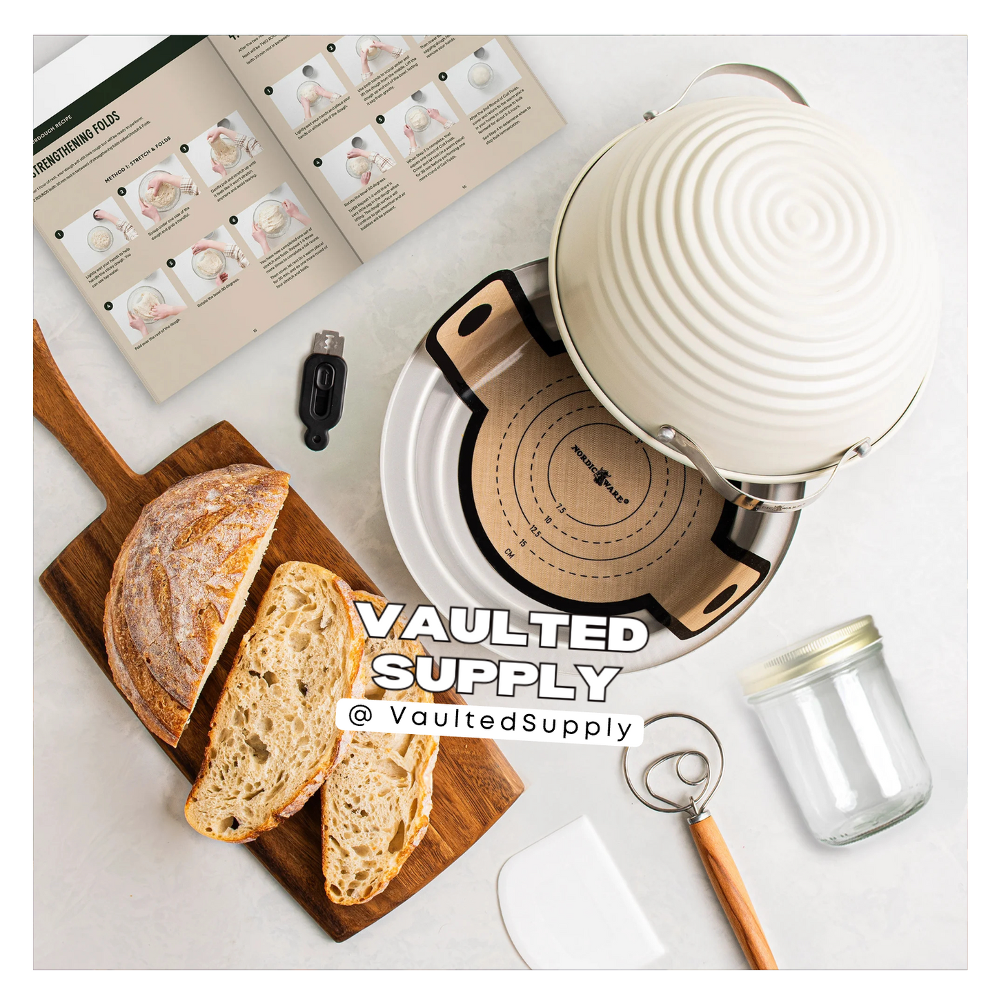 Nordic Ware Simply Sourdough Starter Kit – Complete Bread Baking Set (1 Kit, New