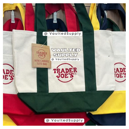 Trader Joe’s Mini Canvas Tote Bag – Green • Limited 2025 Release • New With Tags