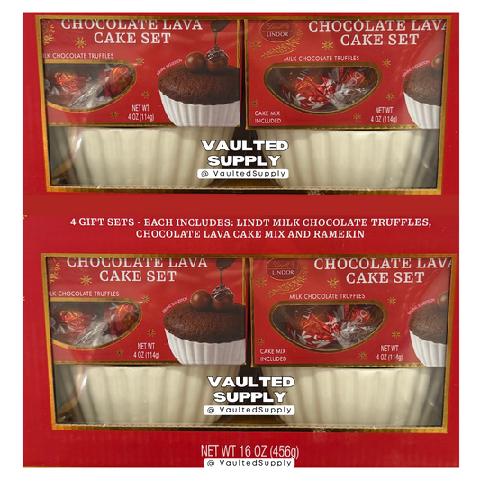 Lindt Chocolate Lava Cake Set Lindor Truffles – 1 Pack Gift Baking Kit 16oz