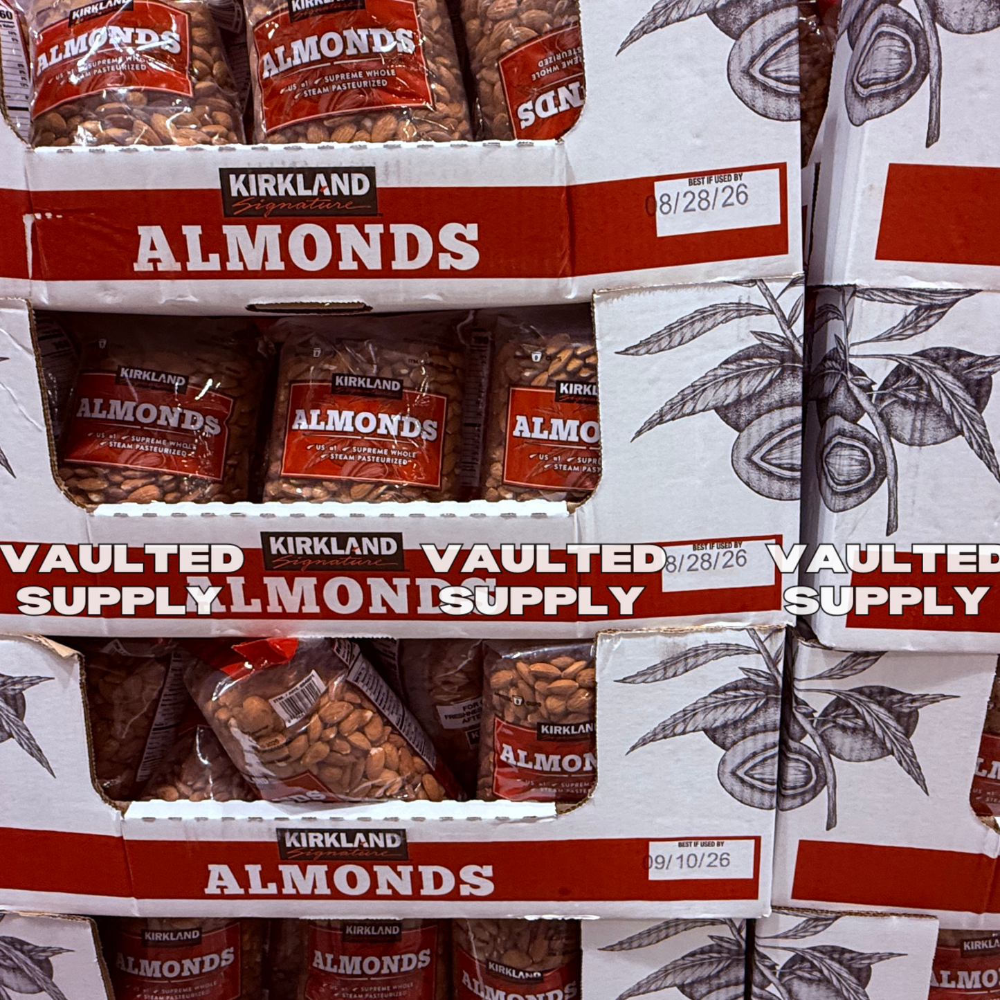 2 Packs Kirkland Signature Supreme Whole Almonds 3 lb Each Pack EXP 08/26
