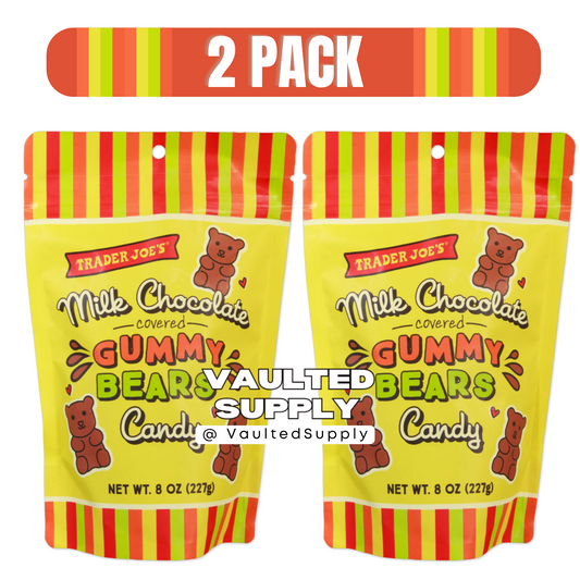 Trader Joe’s Milk Chocolate Covered Gummy Bears 8 oz – 2 Pack Fresh Candy