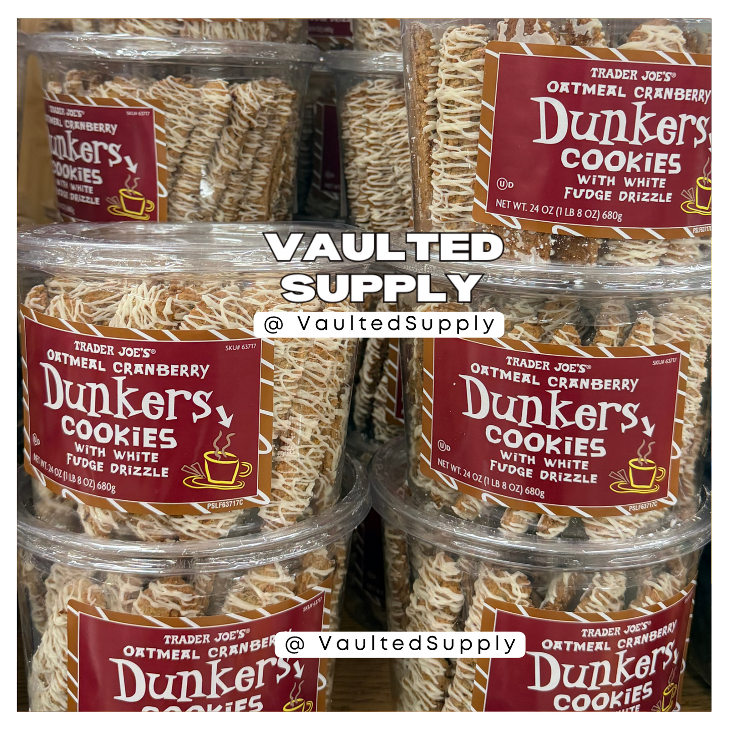 Trader Joe’s Oatmeal Cranberry Dunkers Cookies (2 Pack, 24 oz Each)