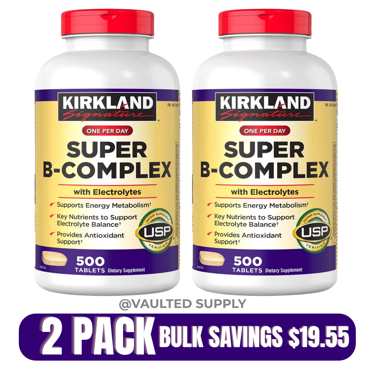 Kirkland Signature Super B-Complex with Electrolytes, 500 Tablets Exp 01/2027