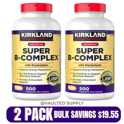 Kirkland Signature Super B-Complex with Electrolytes, 500 Tablets Exp 01/2027