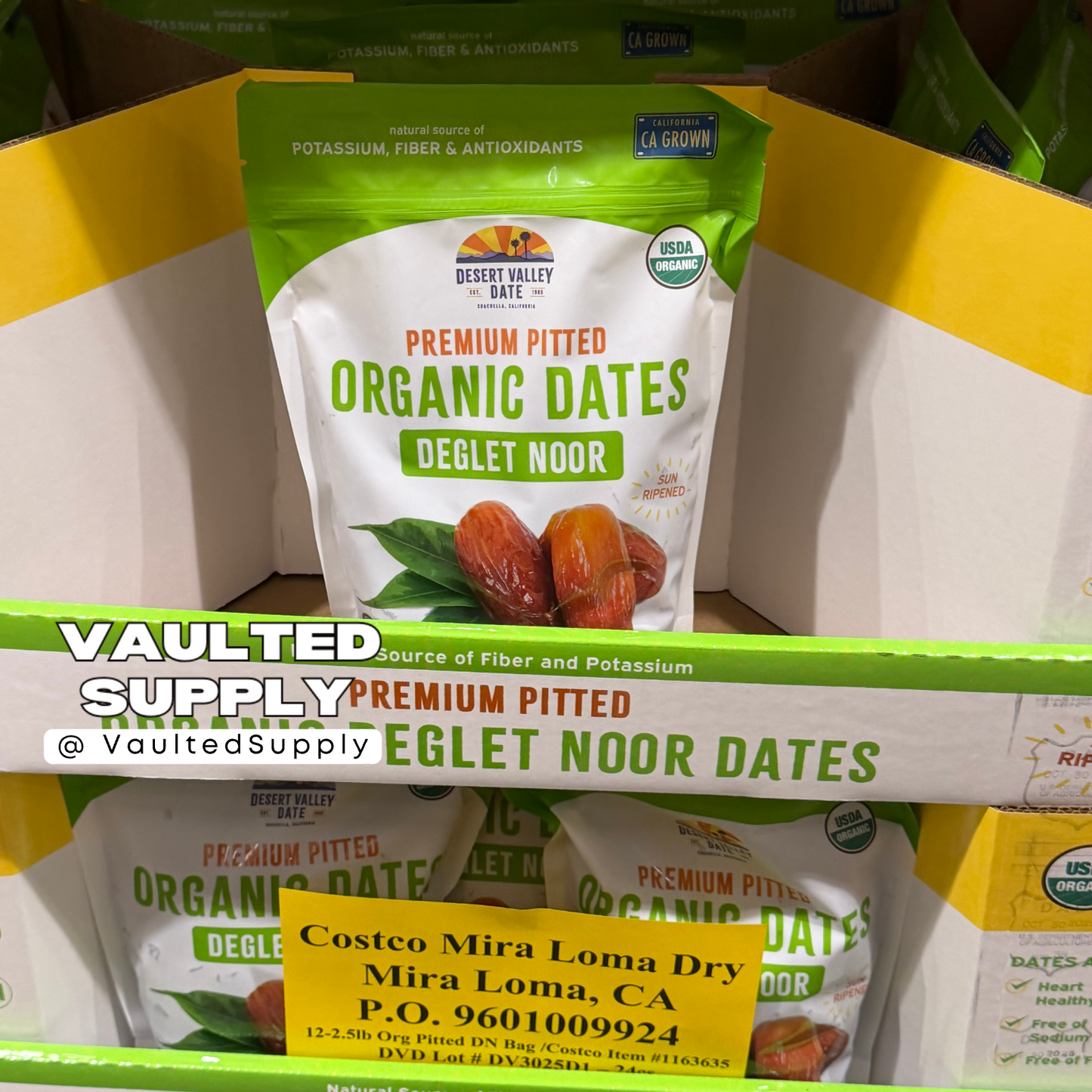 2 Packs Desert Valley Organic Dates Deglet Noor Dried Fruit 40 oz Each Pack