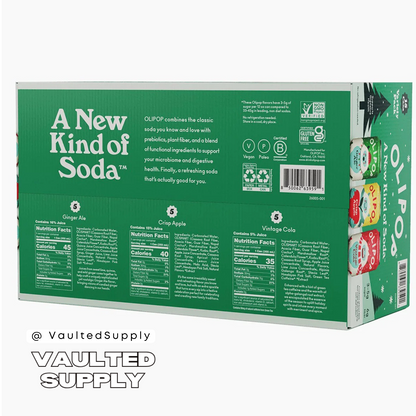Olipop Holiday Variety Pack Soda 15 Cans 12 fl oz – Ginger Ale Apple Cola