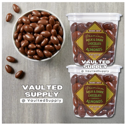 2 Packs Trader Joe's Premium Milk Dark Chocolate Covered Almonds 16 oz Each Pack
