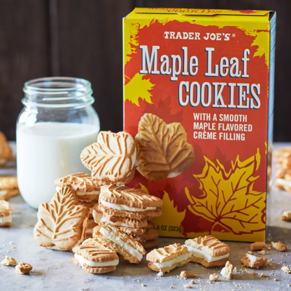 2 Packs Trader Joe's Maple Leaf Cookies 11.4 oz Each Pack