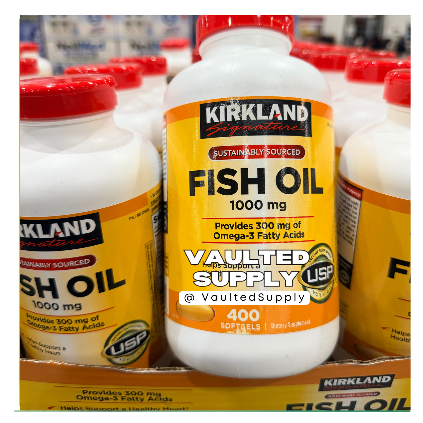 Kirkland Signature Fish Oil 1000mg 400 Softgels Omega-3 EPA DHA USP EXP 07/28