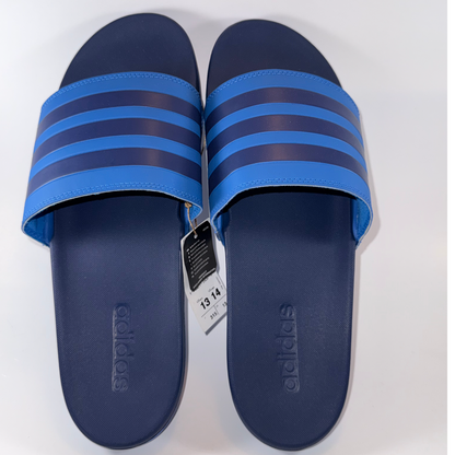 Adidas Men’s Adilette Comfort Slides Blue Navy Sandals Size 13 (Women’s 14)