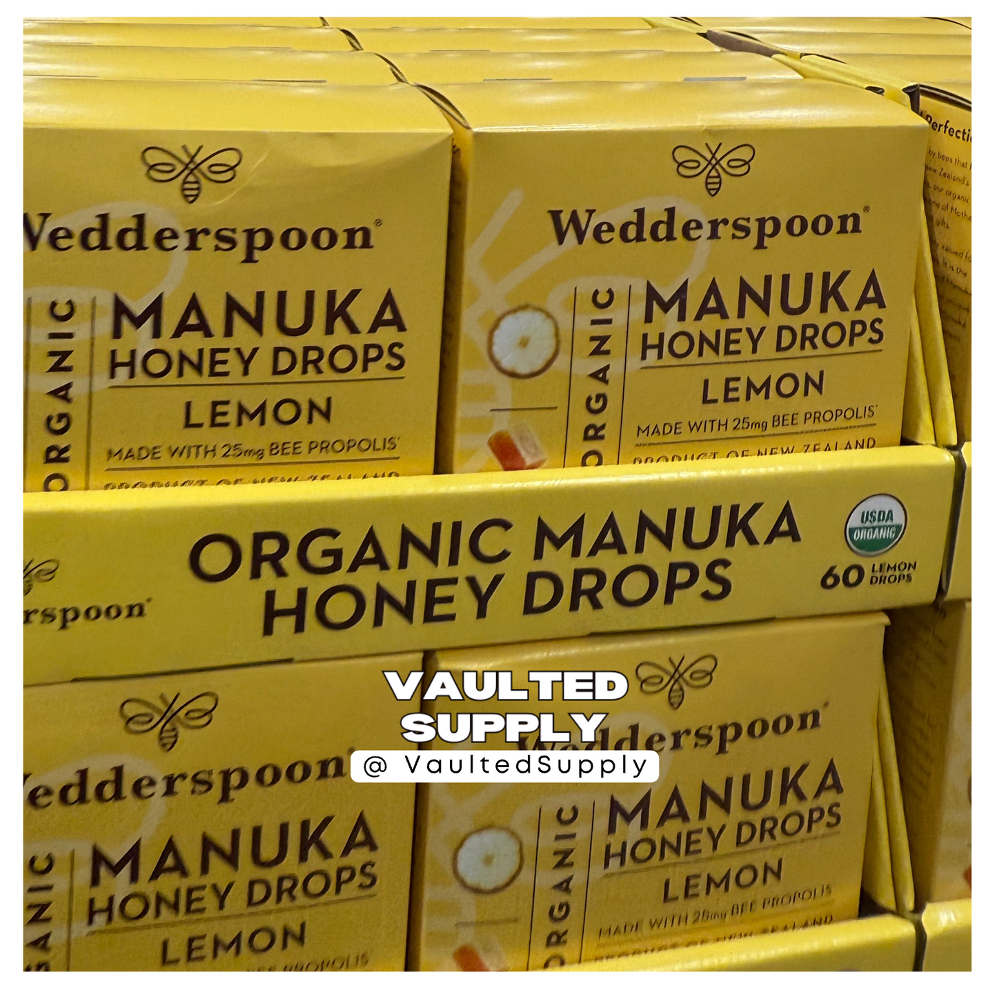 Wedderspoon Organic Manuka Honey Lemon Drops 60ct (2 Pack) – New Zealand
