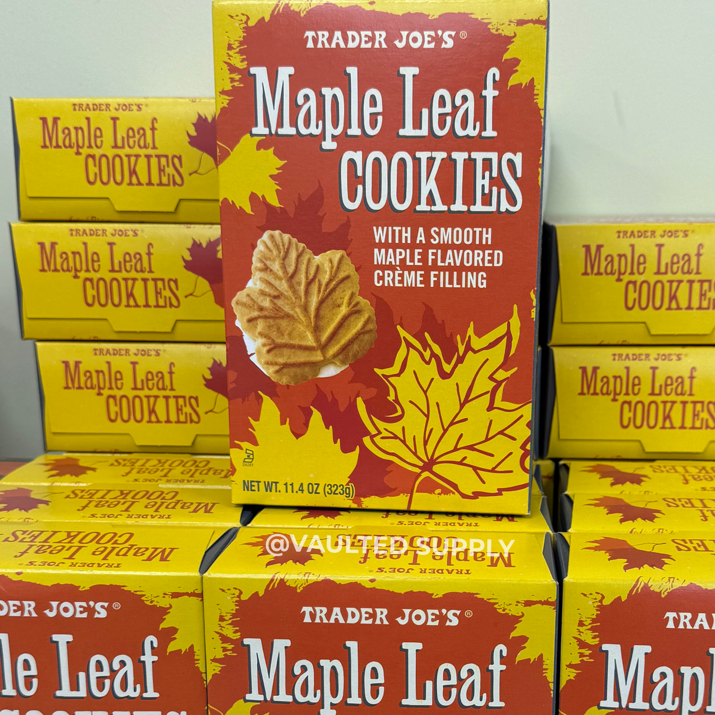 2 Packs Trader Joe's Maple Leaf Cookies 11.4 oz Each Pack