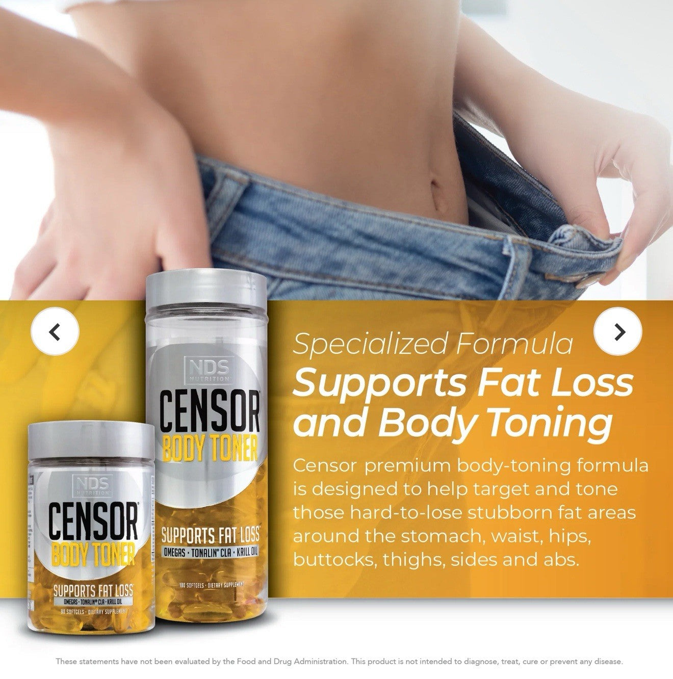 NDS Censor Body Toner - Supports Fat Loss & Body Toning - 180 Softgels