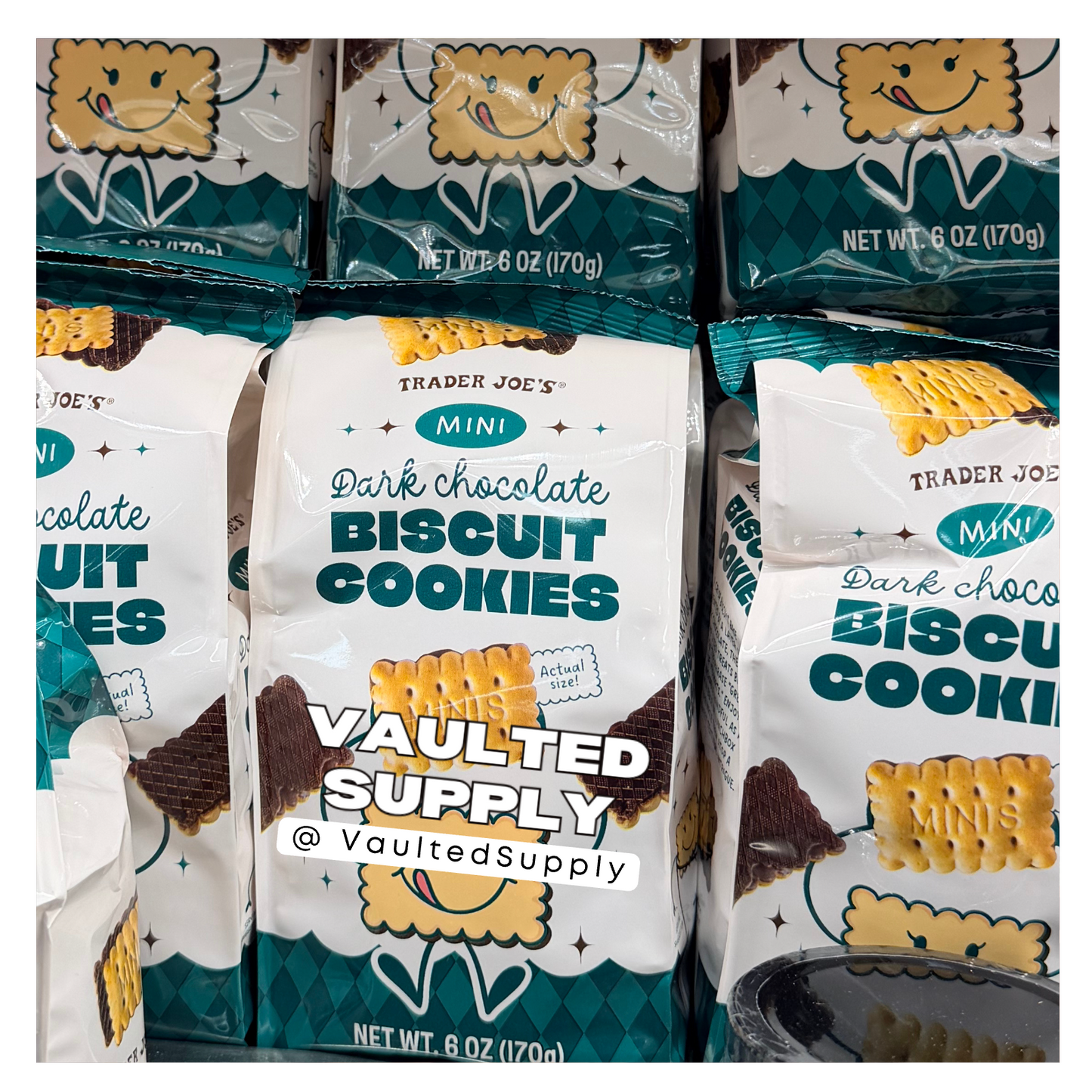 Trader Joe’s Mini Dark Chocolate Biscuit Cookies 4 Pack (6 oz Each) 24 oz Total