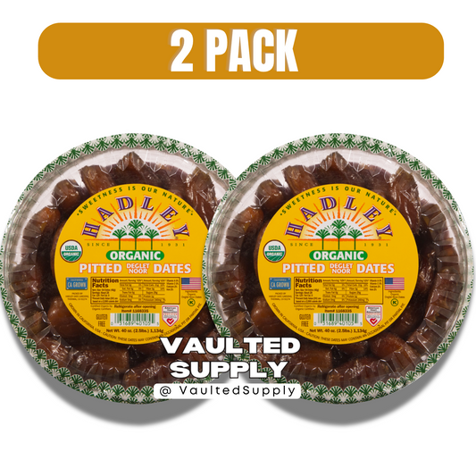 Hadley Organic Deglet Noor Dates 40 oz (2 Pack) USDA Organic Pitted Dates