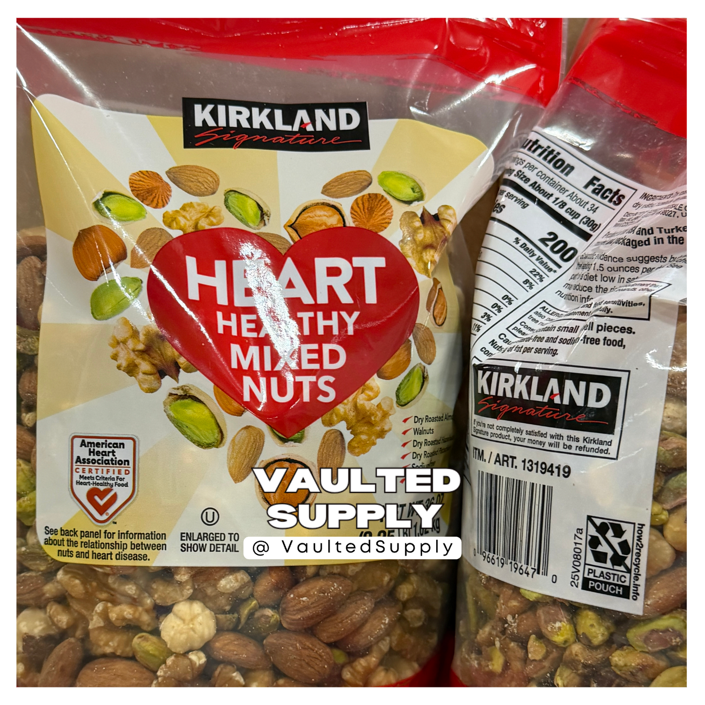 2 Packs Kirkland Signature Heart Healthy Mixed Nuts 36 oz Each Pack, Total 72 oz