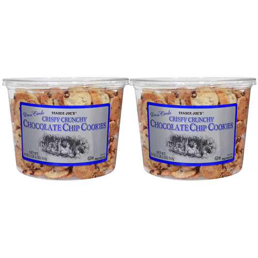 2 Packs Trader Joe's Crispy Crunchy Chocolate Chip Cookies 18 oz Each Pack